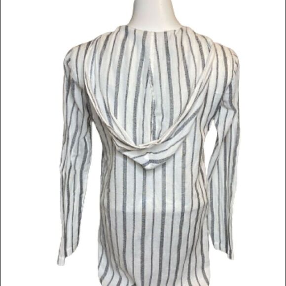 Billabong NWOT striped gauze cotton long sleeve hooded top size S - Picture 7 of 16